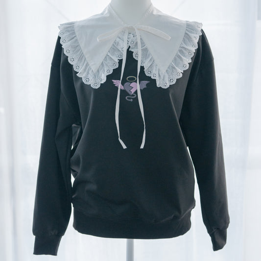 【Wishing】“Crush” 2-way wear sweatshirt in 2 colors by HoneyPepperIX