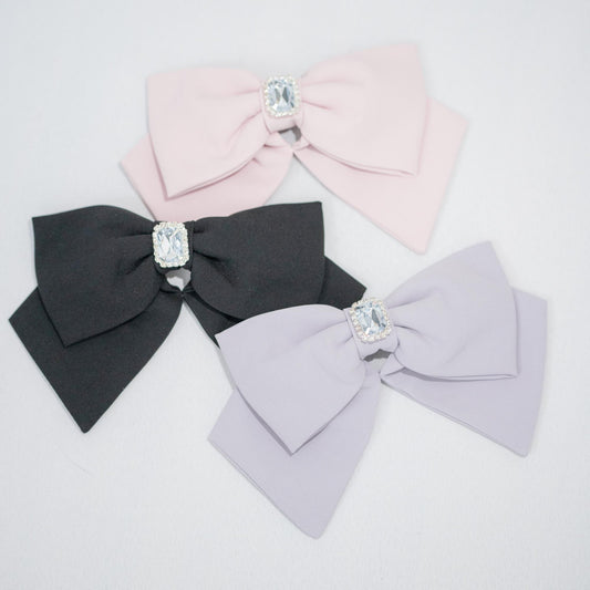 【Heroine】"Bling" 2-way wear rhinestone bow in 3 colors HANDMADE
