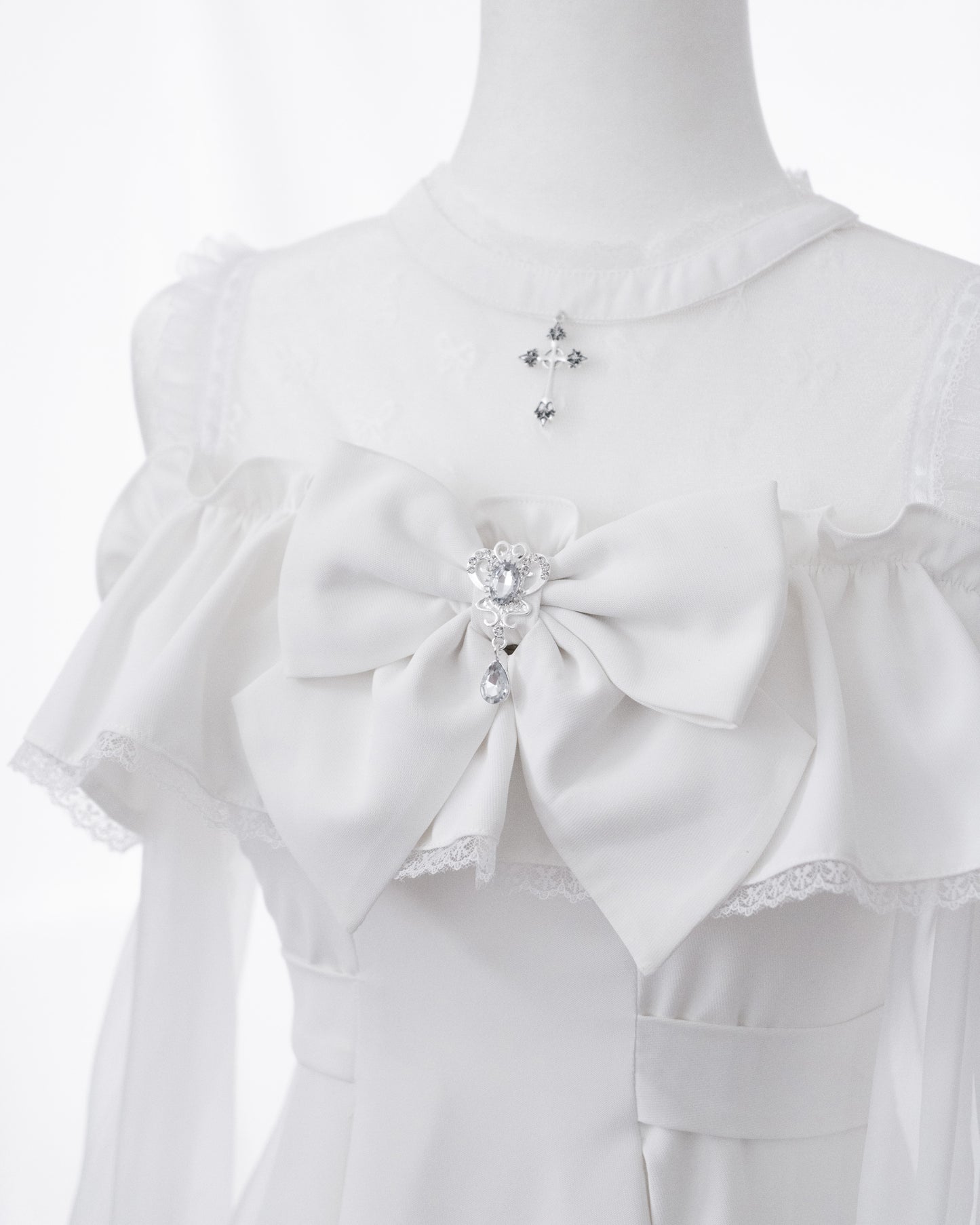 【Faded Lullaby】"Reve" 2-way wear rhinestone bow in 2 colors HANDMADE【preorder】