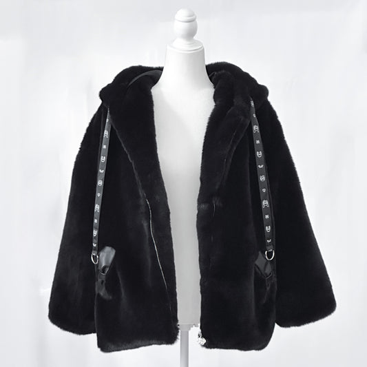 【HoneyMikou】HoneyPepperIX x Mikou Art "Coco" fluffy jacket with cat ears