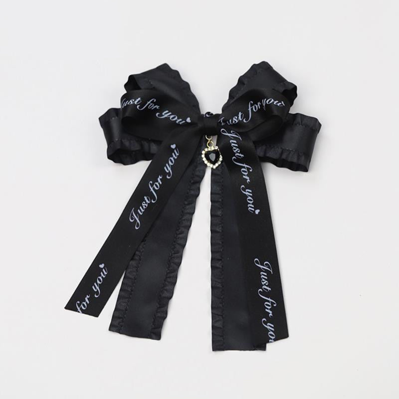 Rhinestone ribbon bow and hair pin, two way use (jirai-kei, alt fashion, harajuku)