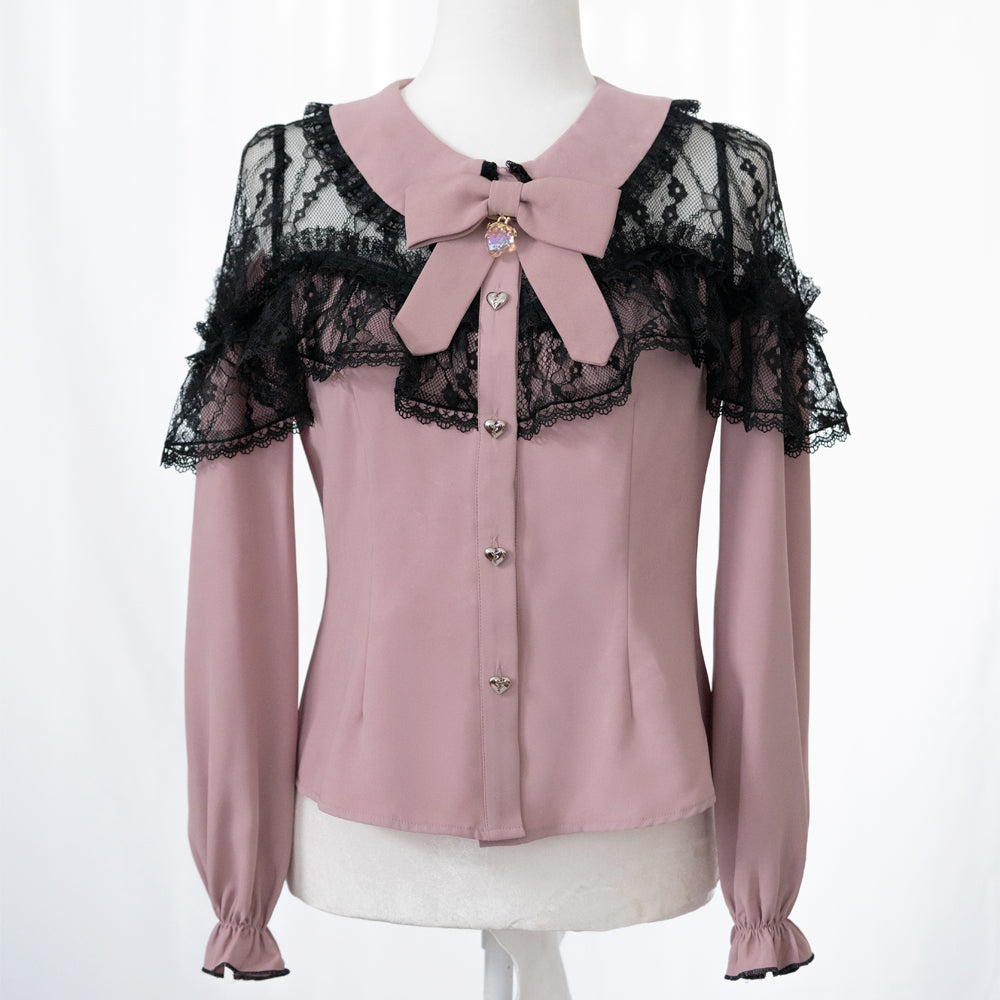 【Berry Pinky】HoneyPepperIX X BERRY "WAKUWAKU" blouse in 2 colors