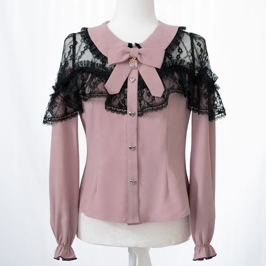 【Berry Pinky】HoneyPepperIX X BERRY "WAKUWAKU" blouse in 2 colors