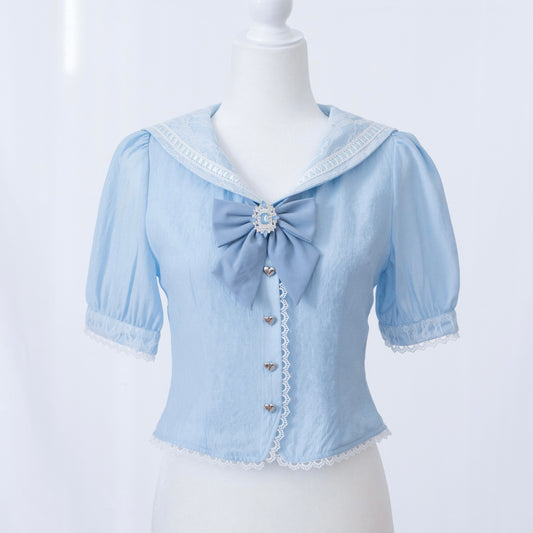 【MiZUiRO】"Ramune" blouse in 2 colors by HoneyPepperIX